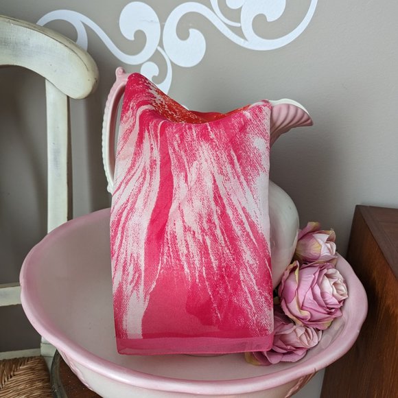 Pink and Orange Silk Sheer Daisy Scarf - Picture 7 of 7